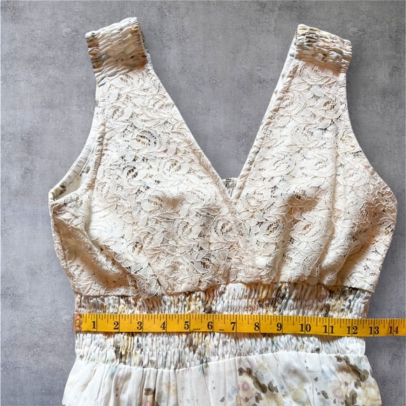 Annabella Cream Floral Cotton Maxi Dress Boho Dress Size M/L NWOT - Picture 12 of 16